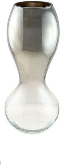 Zen Collection Decorative Glass Vase Handmade Silver Φ19xH25.5cm