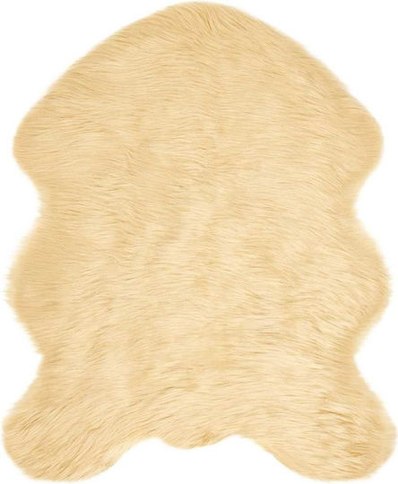 vidaXL Tafalla Rectangular Beige Leather Rug 50x80cm