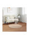 vidaXL Rug Round Brown