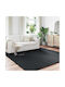 vidaXL Teppich Rechteckig Synthetisch,Polyester/Cotton/Leather Schwarz