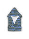 Carmel Παιδικό Μπουρνούζι Blue Camouflage με Κουκούλα