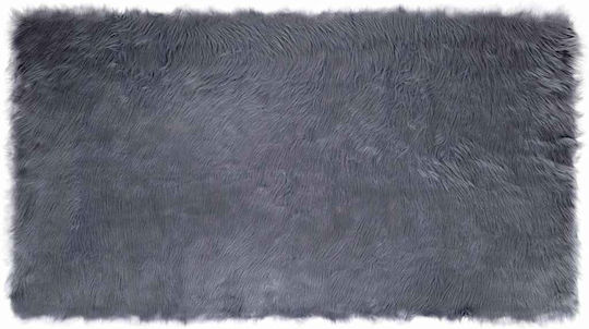 vidaXL Teppich Kamin Rechteckig Leder Charcoal