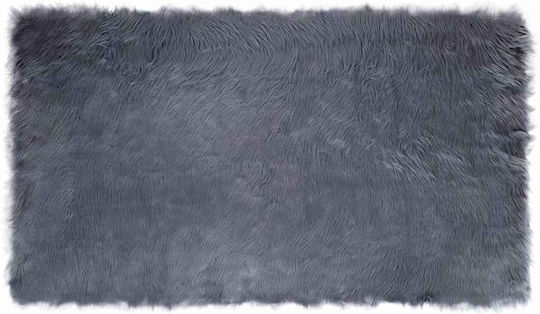 vidaXL Teppich Kamin Rechteckig Leder Charcoal
