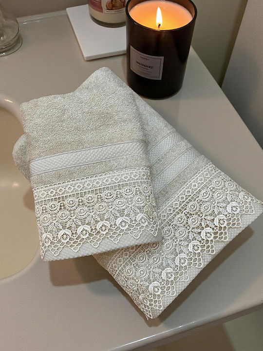 Linea Home Bath Towel Set 2pcs Beige Weight 500gr/m²