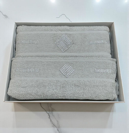 Linea Home Bath Towels Set 2 pcs Grey Weight 500gsm