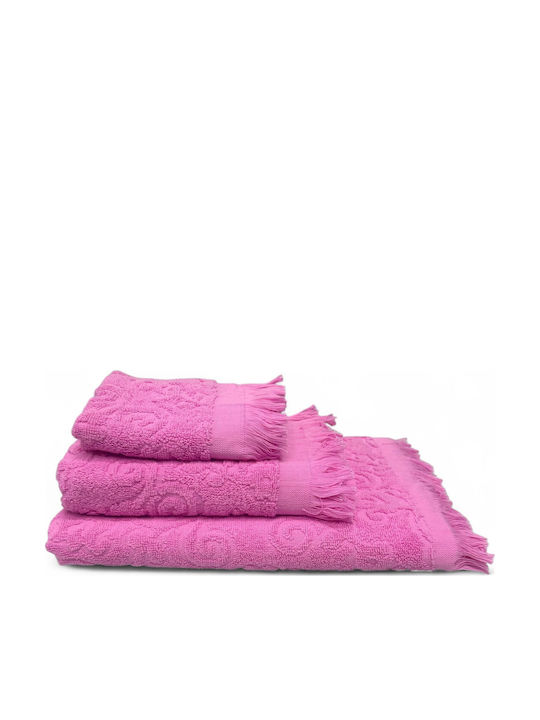 Olia Home Bath Towel Set 3pcs Pink Weight 500gr/m²