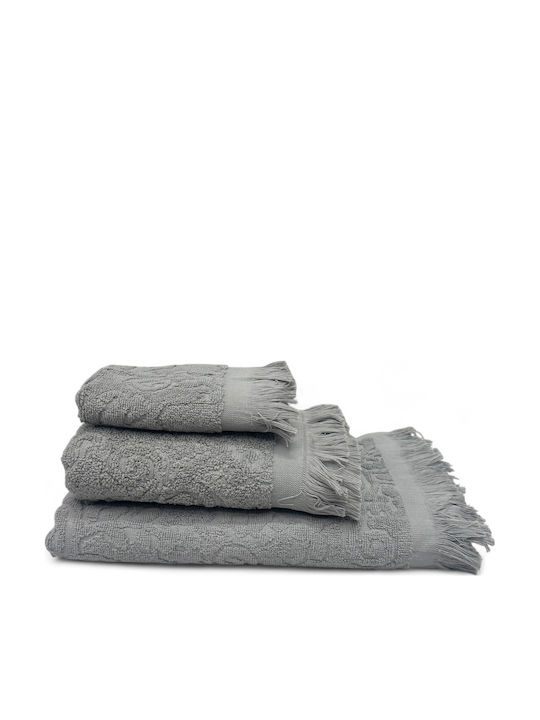 Olia Home Σετ Πετσέτες Μπάνιου 3τμχ Γκρι Βάρους 500gr/m²