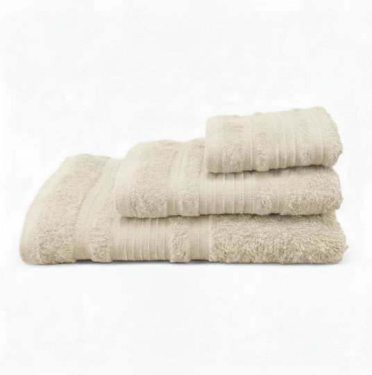 Olia Home Σετ Πετσέτες Μπάνιου 3τμχ Μπεζ Βάρους 550gr/m²