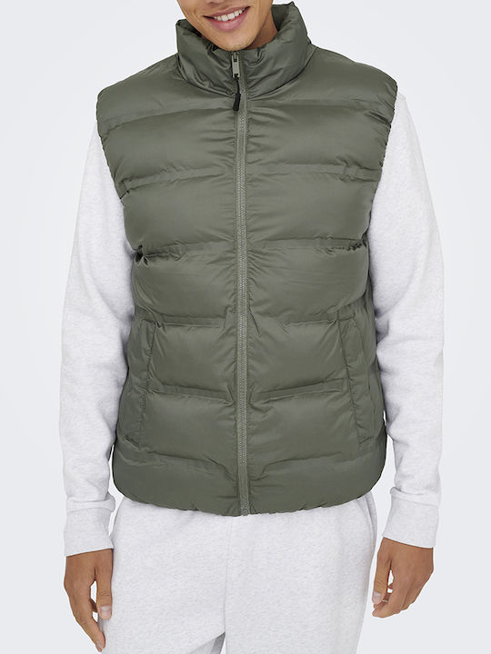 Only & Sons Αμάνικο Μπουφάν Puffer Γκρι