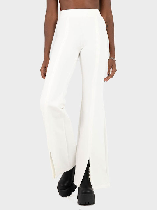 Collectiva Noir Pants Women's Fabric Trousers White