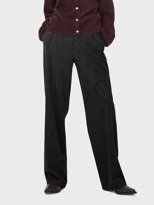 Only Damen Stoff Hose in Geradem Schnitt Black
