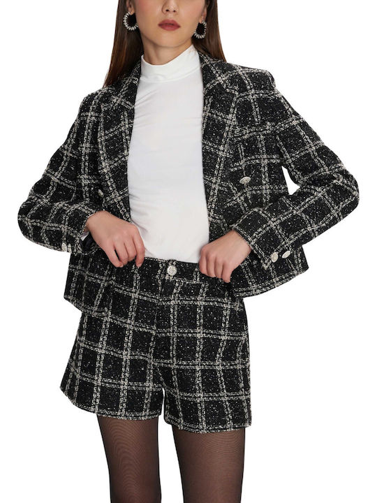 ALE - The Non Usual Casual Blazer pentru femei Tweed Sacou Black