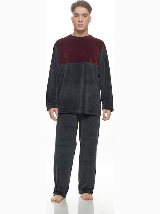 Galaxy Winter Herrenpyjama Baumwollene Graphit