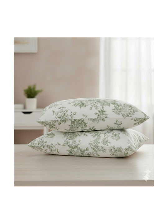 Olia Home Set Față de Pernă Dusty Green 52x72cm.