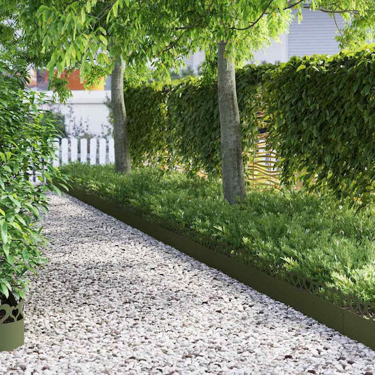 vidaXL Bordură de Grădină din Metal în Culoarea Verde 1.03m x 22cm