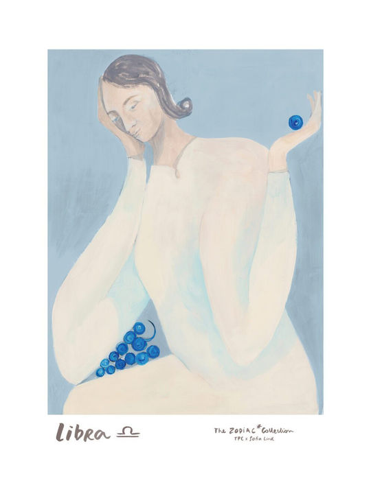 Poster Libra Sofia Lind Beige Blue 30 X 40 Cm Poster Club