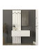 Eingangsmöbel mit Spiegel & Garderobe White 100x35x196.7cm