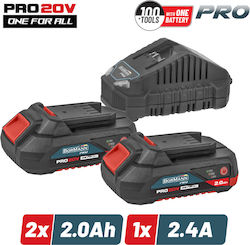 Bormann Pro Σετ 2 Μπαταριών Εργαλείου 20V με Φορτιστή Starter Kit Bormann Pro Σετ 2 Μπαταριών Εργαλείου 20V με Φορτιστή Starter Kit