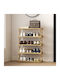 Bamboo Shoe Organizer Beige 60x29x88cm