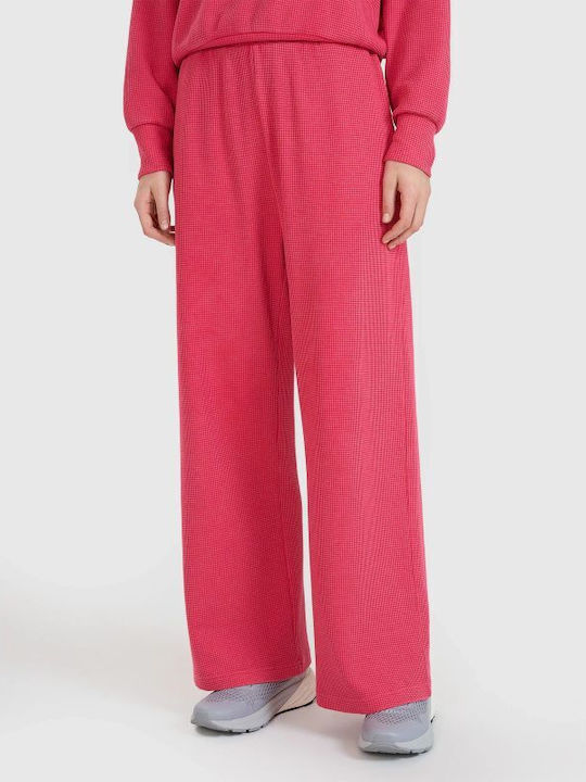 Women's Fabric Trousers Loose Fit Pink