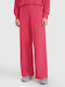 Women's Fabric Trousers Loose Fit Pink