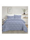 Olia Home Set Cearșafuri Single 170x260cm. Albastru prăfuit 3buc