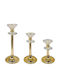 Marhome Marhome Kerzenhalter Kristall in Gold Farbe 10cm 3 Stück