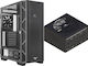Preyon Nest Meshy+ Gaming Midi-Turm Computergehäuse mit Seitenfenster Schwarz