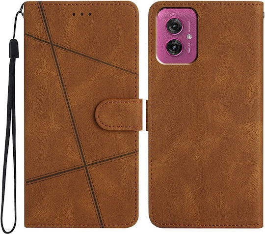 Βάση Στήριξης Σχέδιο Γραμμές Brieftasche Braun (Moto G55)