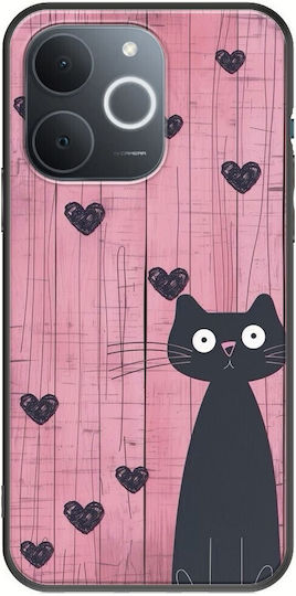 Mobile Phone Case Valentine's Day Cat Is Love Realme Note 70t Black TPU Black Silicone