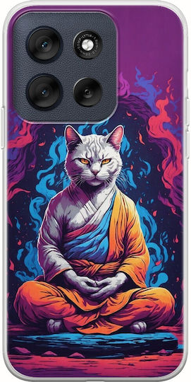 Meditation Animals Cat Motorola Moto G56 5G Flexible TPU Transparent Silicone
