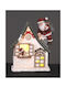 Christmas Decorative Little House Santa On Chimney Illuminated Santa On Chimney Vetur 15719
