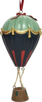 Katoikonhome Heißluftballon Metallisch Blau Dekoration 12cm