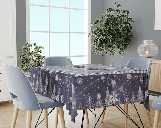 Mc Decor Χριστουγεννιάτικο Τραπεζομάντηλο Καρέ Μπλε 140x140εκ.