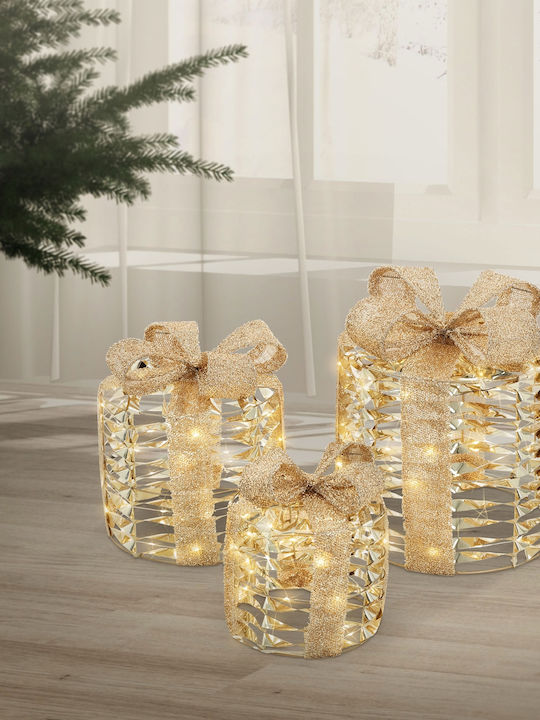 ECD Germany Illuminated Christmas Figure Box Gold 3pcs