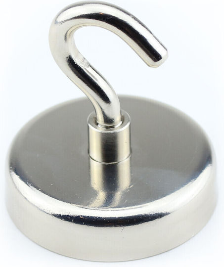 Μαγνήτης Πέλμα Γάντζος Φ75x18mm X M10 Νεοδυμίου Δύναμη Έλξης 160kg