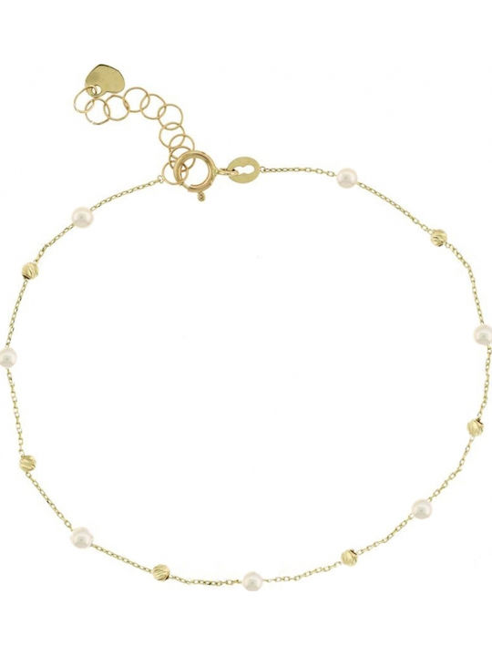 Art d or Women's Bracelet made of Gold 14K with Pearls