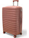 Olia Home Large Rose Gold Travel Suitcase with 4 Wheels Height 75cm