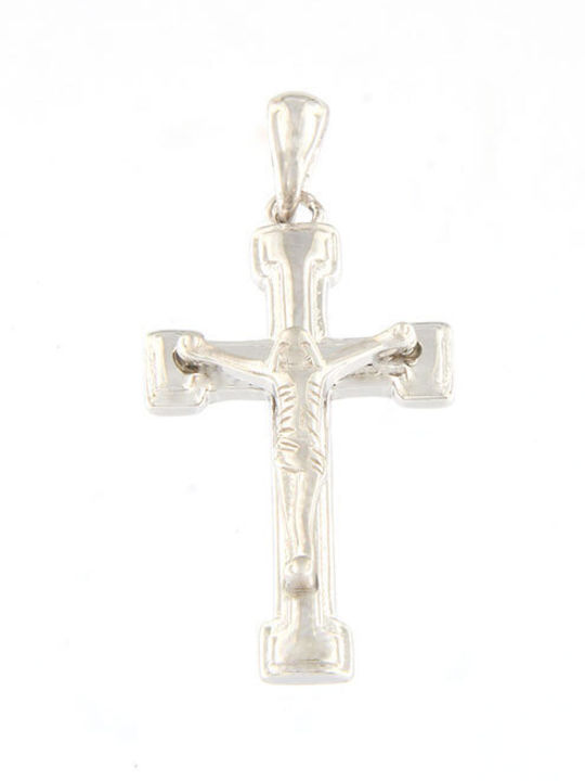 Ios Men's Cross with the Crucified from Silver with Chain