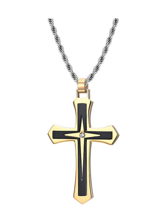 Legend Accessories Ατσάλινος Σταυρός Επιχρυσωμένος Legend Accessories Ατσάλινος Σταυρός Επιχρυσωμένος