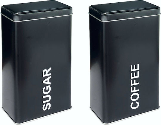 TnS Set 2 Bucăți Cutii Utilizare Generală Cu Capac Metalice Negre 9x6x16cm 2 Bucăți