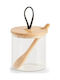 Zeller General Use Vase with Lid Wooden Transparent 350ml 1 Piece