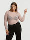 Women's Blouse Long Sleeve Floral Pink