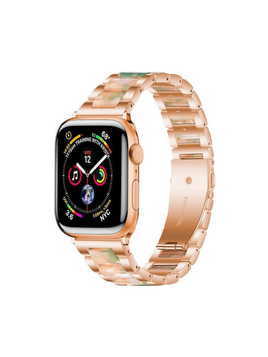 Metal Watch Strap Resin Apple Watch 38 40 41 S10 42mm Rose Gold Brown Metal Watch Strap Resin Apple Watch 38 40 41 S10 42mm Rose Gold Brown