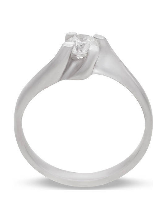 Savvas Design Единичен камък от Бяло злато 18K