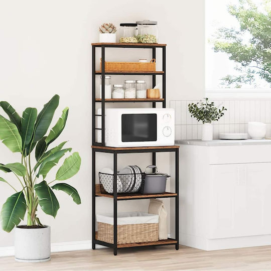 vidaXL Ραφιέρα Κουζίνας Ξύλινη 6 Θέσεων Καφέ 60x40x168cm