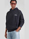 Φούτερ με Κουκούλα Washed Black