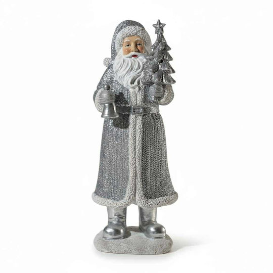 Dekorativer Weihnachtsmann Silber aus Kunststoff
