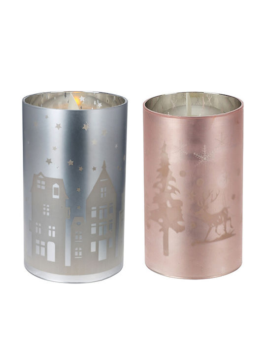 Zaros Christmas Glass Candle 12.5x7.5cm
