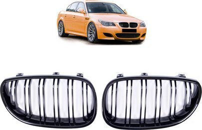 Mtuning Sports Grill Double Ribs Gloss Black BMW 5 E60 E61 2003-2010